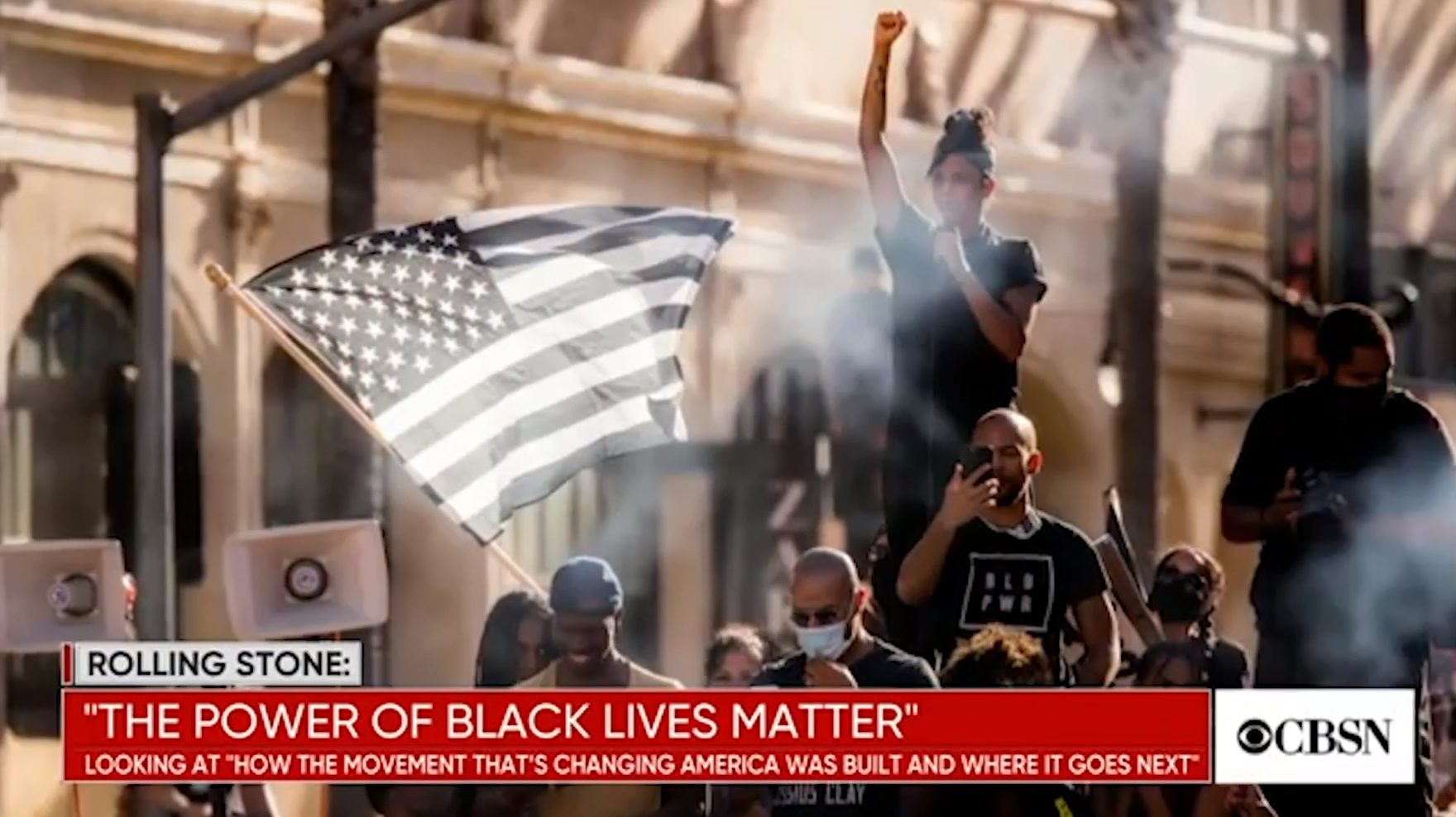 image of protesters captioned as the power of the black lives movement